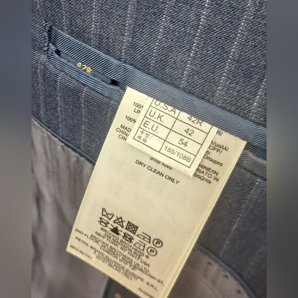 Brooks Brothers Fitzgerald Fit Blazer Sport Coat Navy Striped Wool 1/2 Lined 42R - Picture 12 of 16